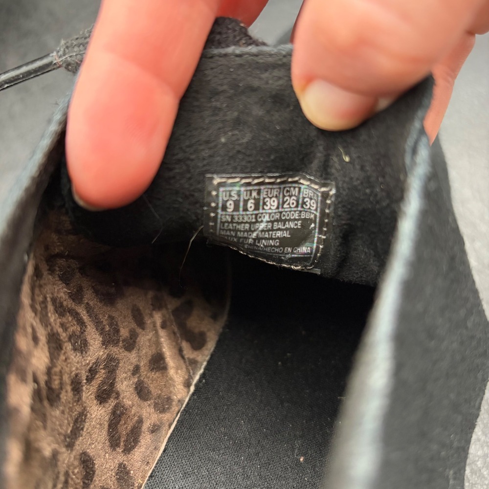 Skechers BOBS Black Suede Wedge Booties Lace Up Leopard Print - Picture 5 of 8